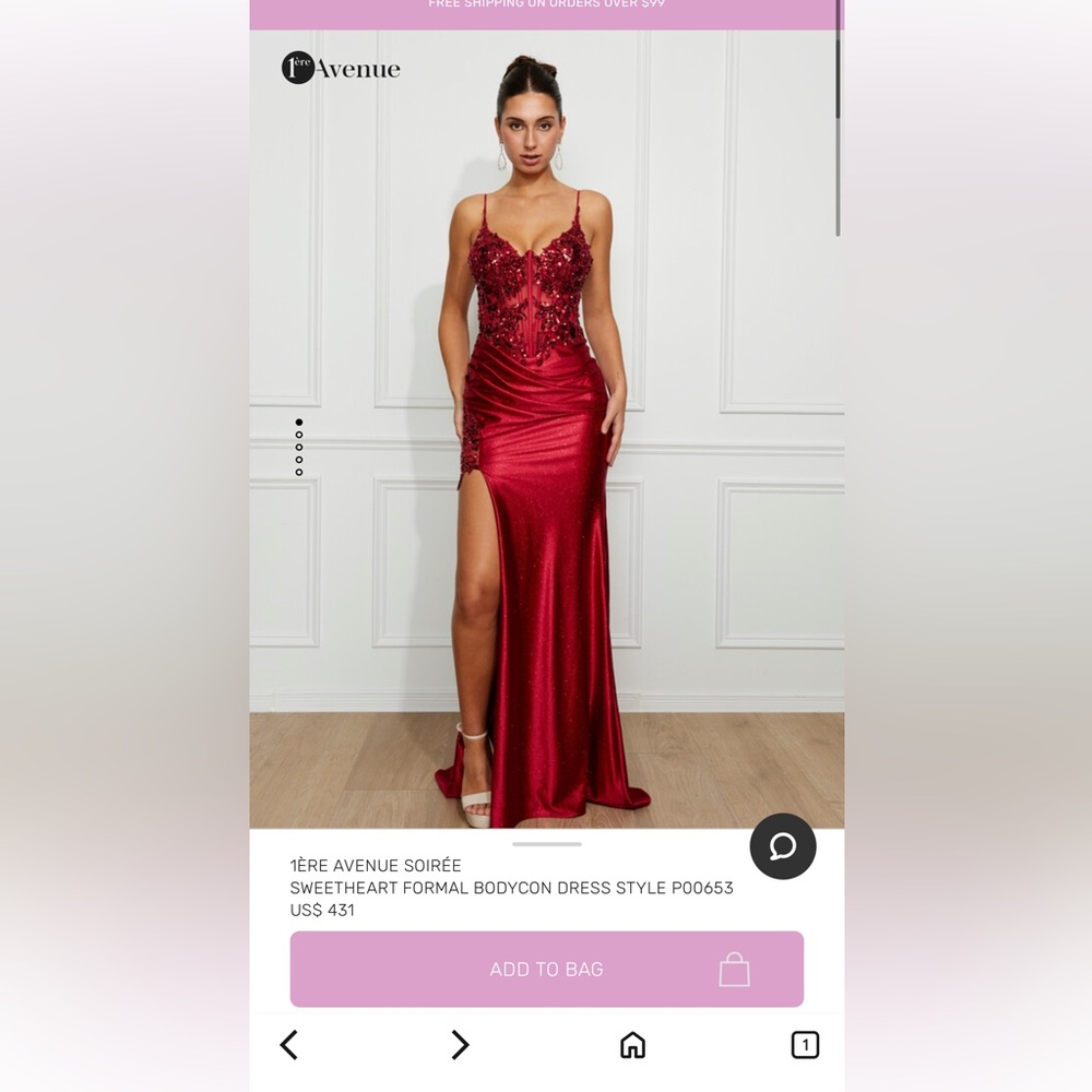Red Prom Dress $300